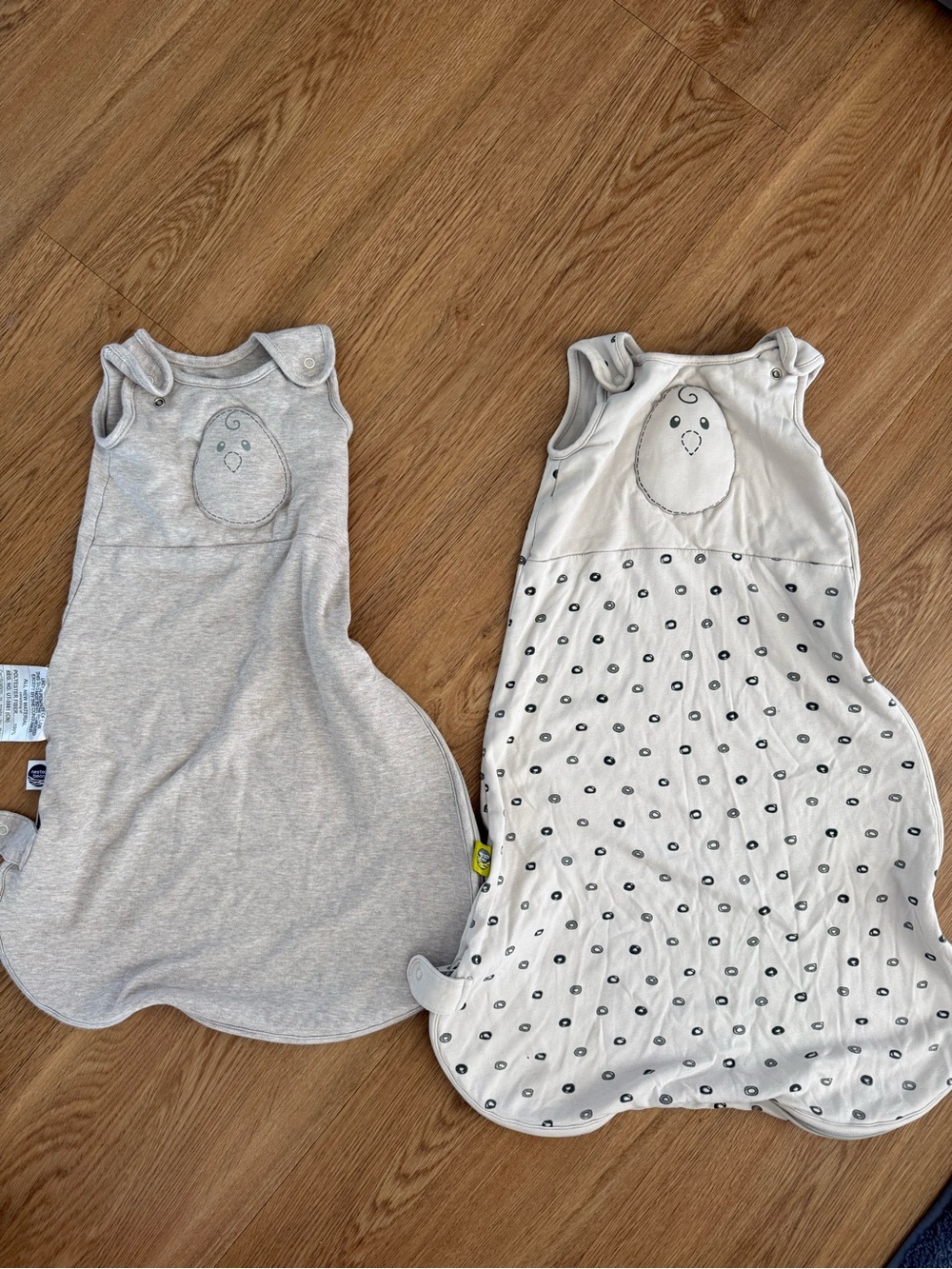 Nested Bean Neutral Gray & White Sleep Sacks Small and Medium